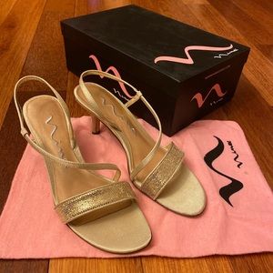 Nina Gaie - GS Gold Crystal & Satin Slingback Heel